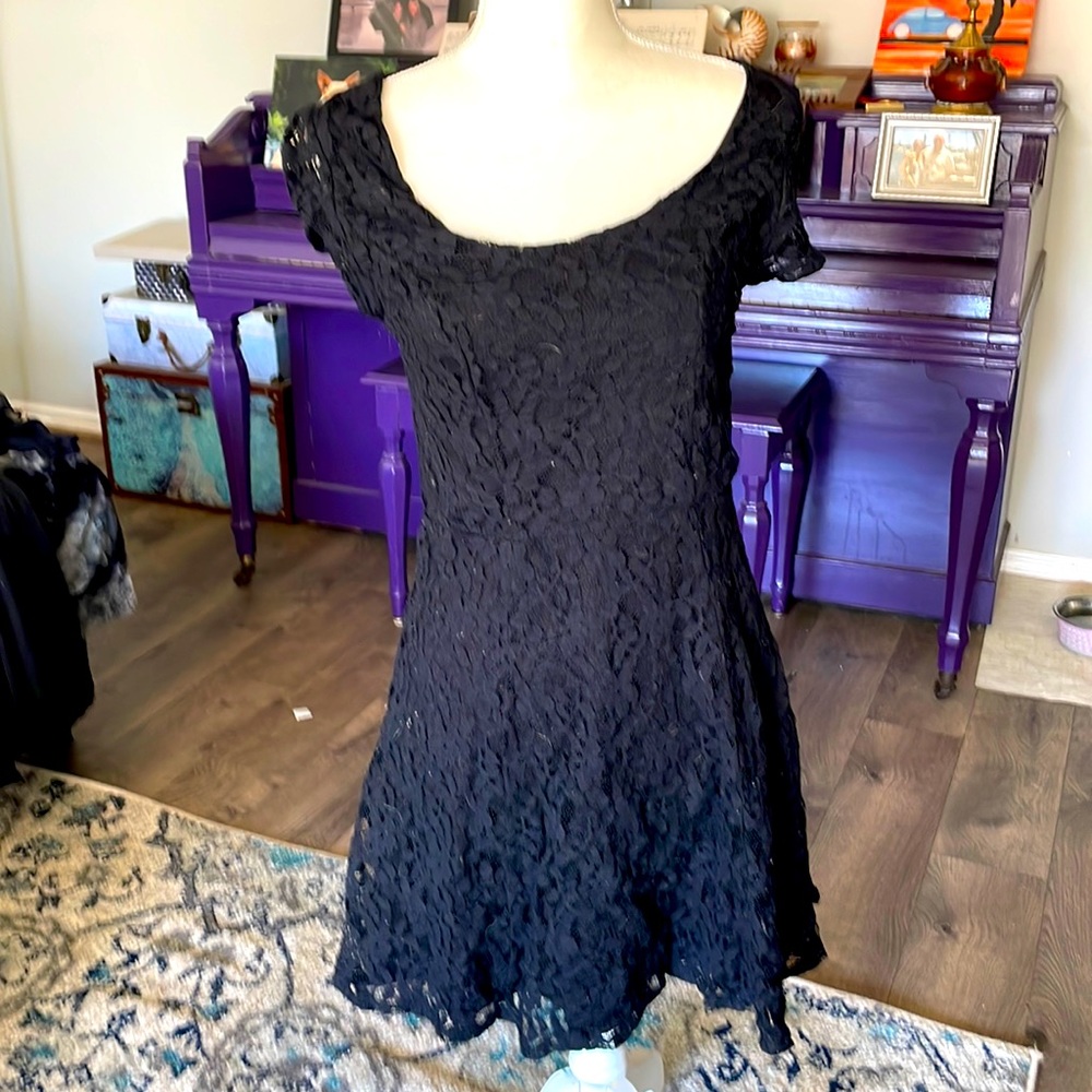 Lace Backless mini Kimchi Blue M